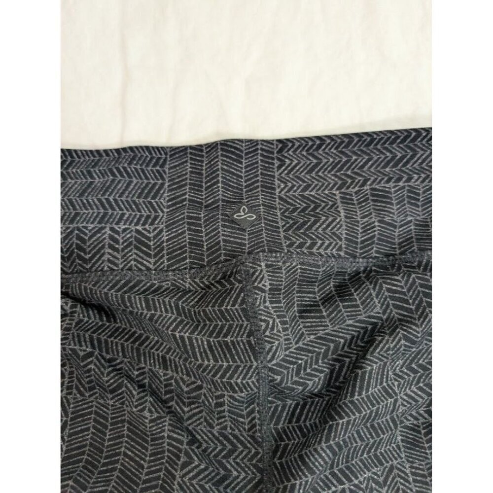Prana Leggings Womens Medium Black Gray Geo Print Activewear Athletic Outdoor T3 - Picture 8 of 8